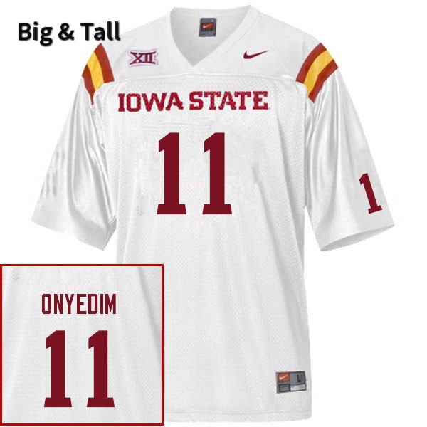 Iowa State Cyclones Men's #11 Tyler Onyedim Nike NCAA Authentic White Big & Tall College Stitched Football Jersey NC42W27PK